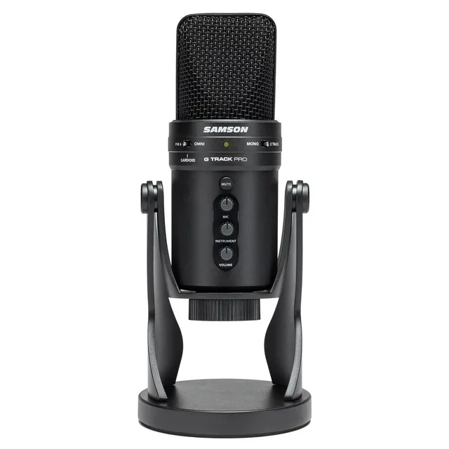 Samson G Track Pro Cardioid USB Condenser Microphone, with Pop Filter and Boom Stand for Streaming and Broadcasting